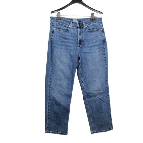 LL Bean 207 Vintage Jeans High Rise Straight Leg Faded Indigo Size 14 Pet - Picture 1 of 11